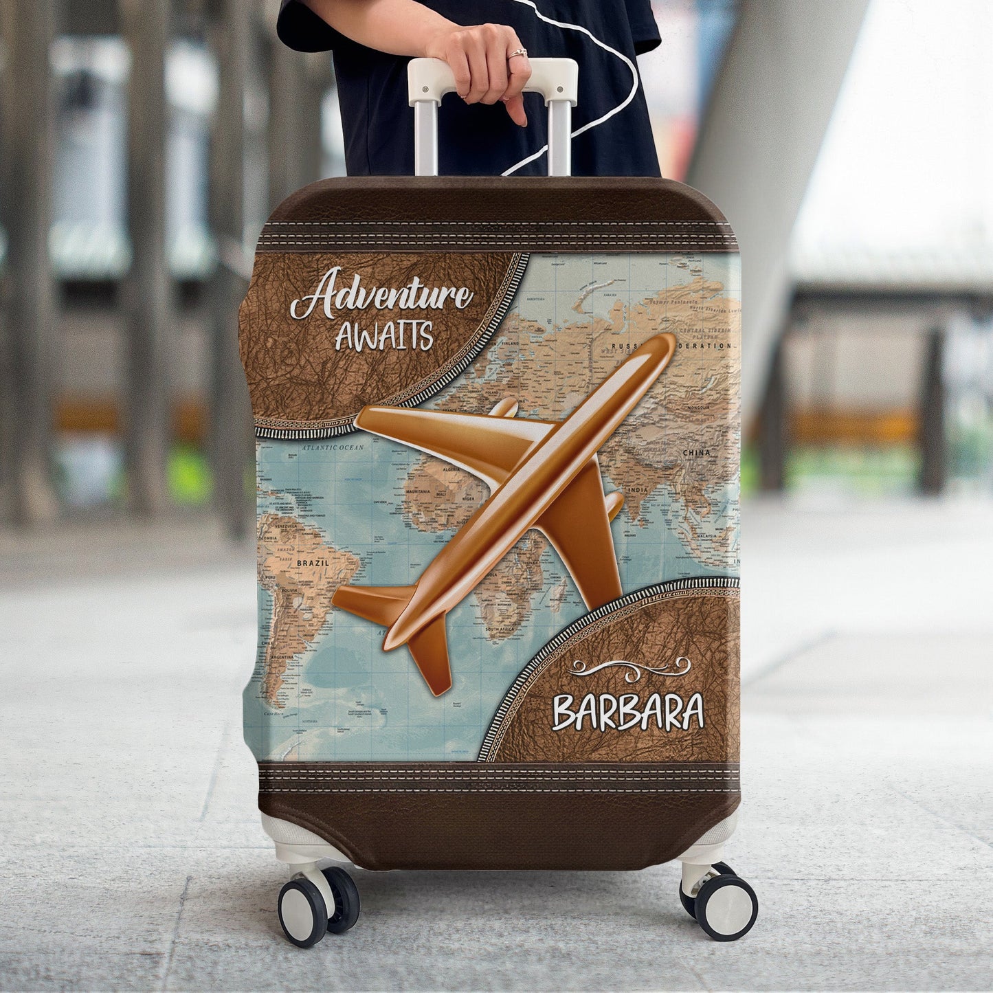 Adventure Awaits - Personalized Luggage Cover