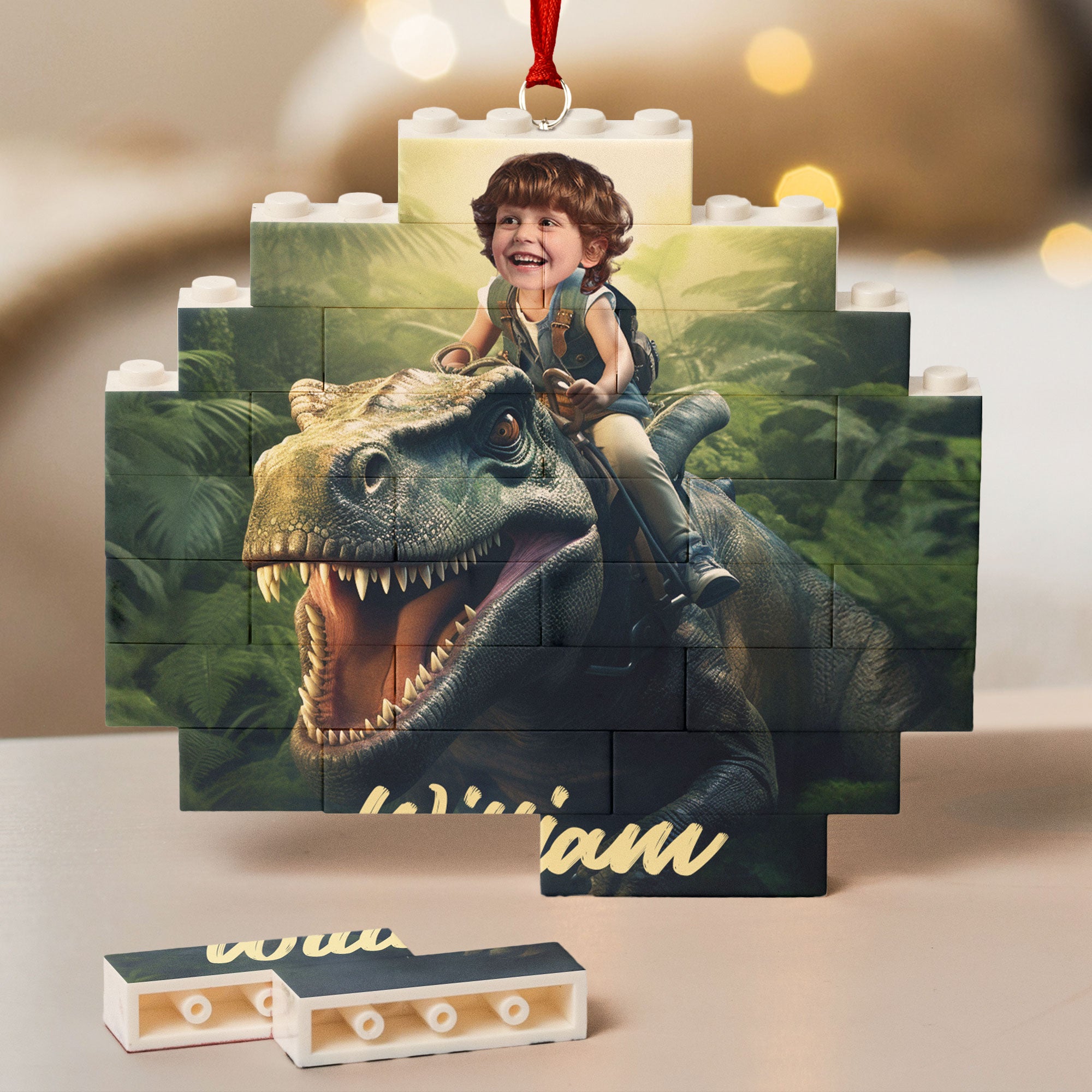 Adventure Boy - Christmas Gift For Son, Grandson, Kids - Personalized Buildable Christmas Photo Ornament