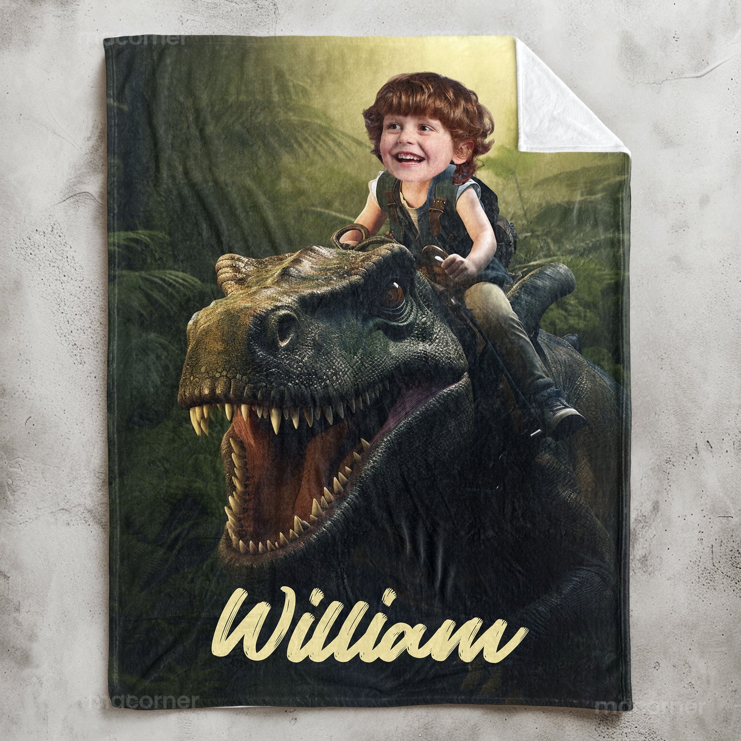 Adventure Boy - Custom Face, Name - Gifts For Sons, Grandsons - Personalized Photo Blanket