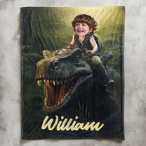 Adventure Boy - Custom Face, Name - Gifts For Sons, Grandsons - Personalized Photo Blanket