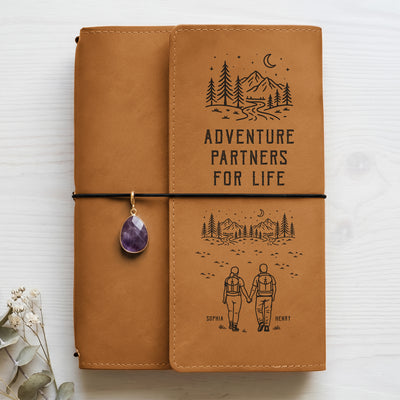 Adventure Partners For Life Couple Gift - Personalized Notebook Cover