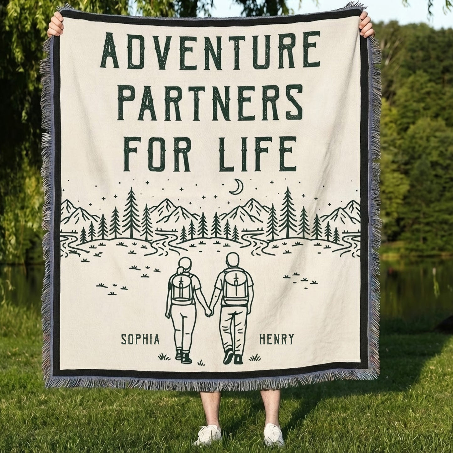 Adventure Partners For Life - Personalized Woven Blanket