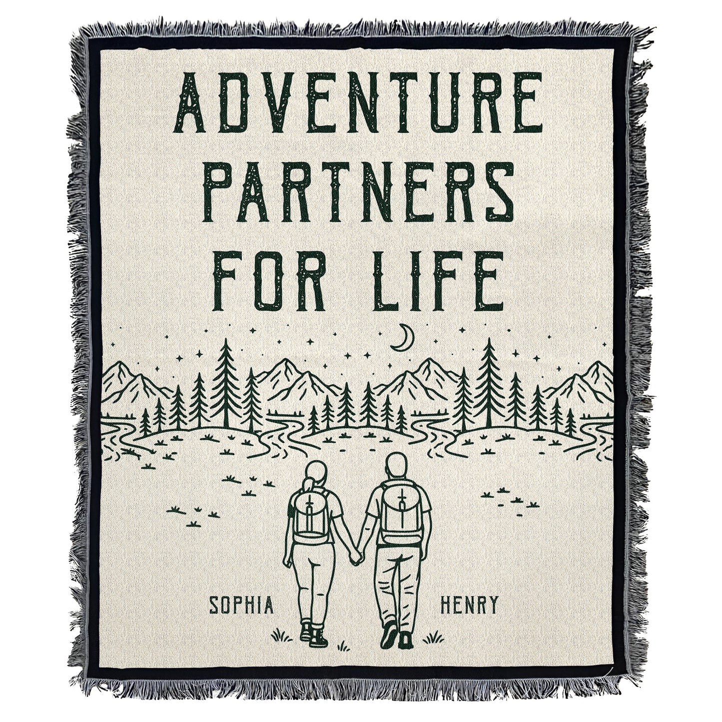 Adventure Partners For Life - Personalized Woven Blanket