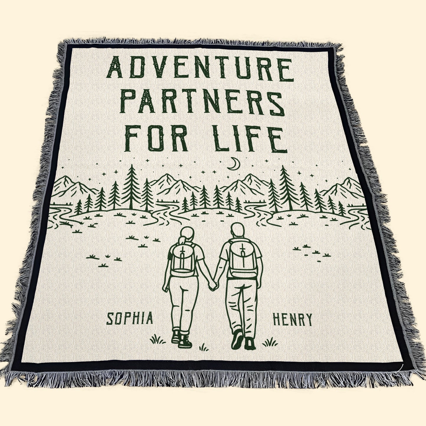 Adventure Partners For Life - Personalized Woven Blanket