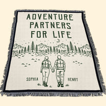 Adventure Partners For Life - Personalized Woven Blanket