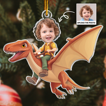 Adventure Riding Dinosaur - Custom Favorite Dino For Kids - Personalized Acrylic Photo Ornament