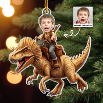 Adventure Riding Dinosaur - Custom Favorite Dino For Kids - Personalized Acrylic Photo Ornament