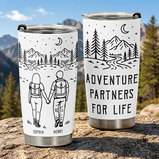 Adventure_Partners_For_Life_Camping_Personalized_20oz_Leather_Wrapped_Tumbler_1