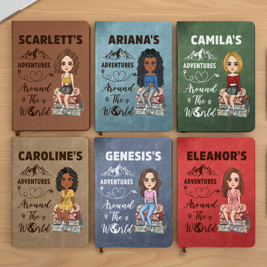 Adventures Around The World - Personalized Leather Journal