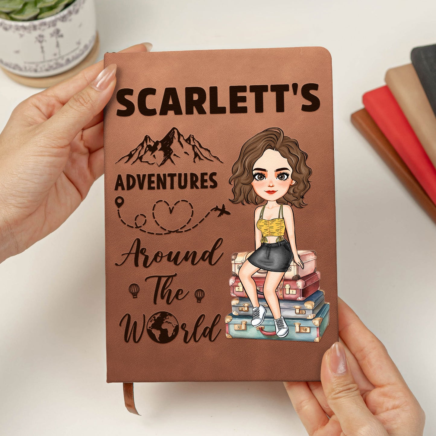 Adventures Around The World - Personalized Leather Journal