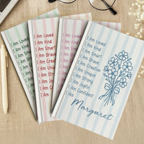 Affirmation Birth Flower Whimsy Style - Personalized Hardcover Journal