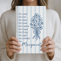 Affirmation Birth Flower Whimsy Style - Personalized Hardcover Journal