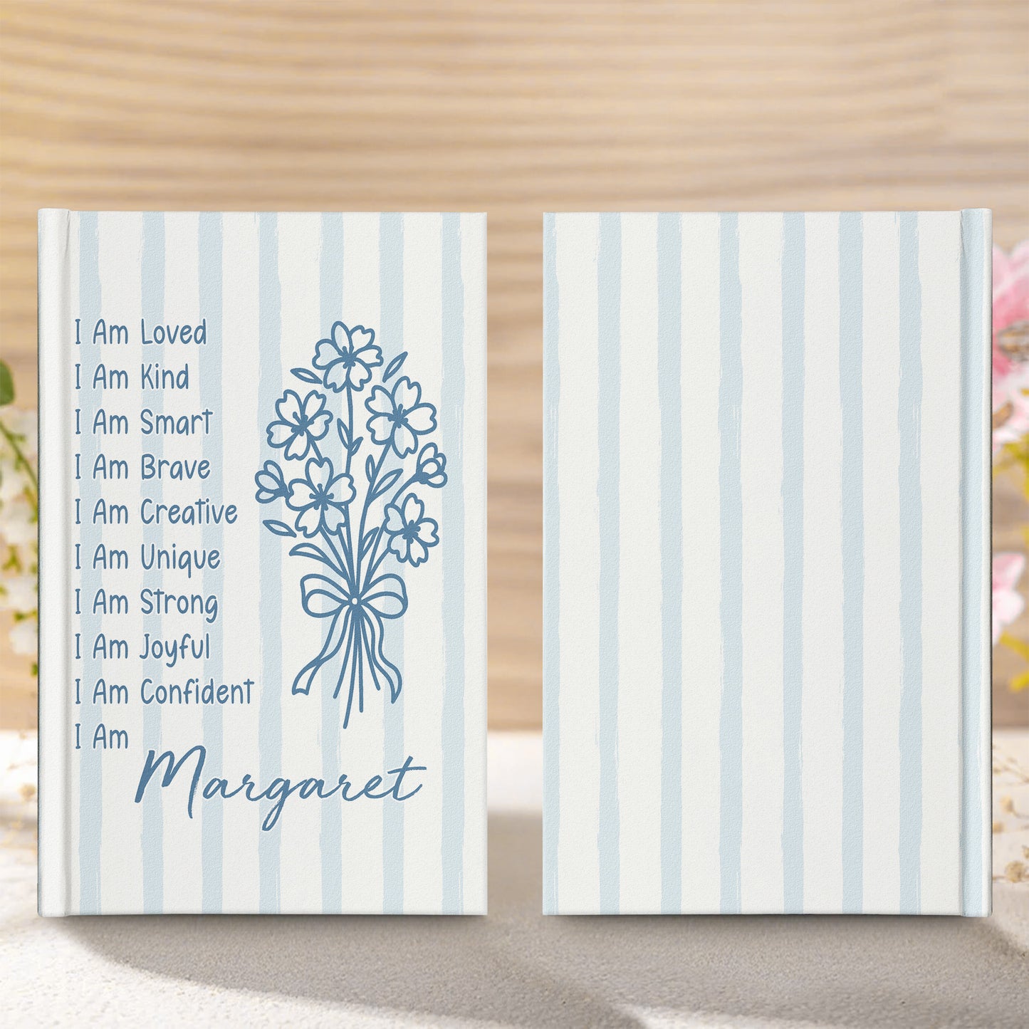 Affirmation Birth Flower Whimsy Style - Personalized Hardcover Journal