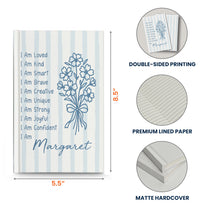 Affirmation Birth Flower Whimsy Style - Personalized Hardcover Journal