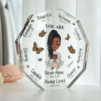 Affirmation Gift God Says You Are New Version - Personalized Acrylic Plaque