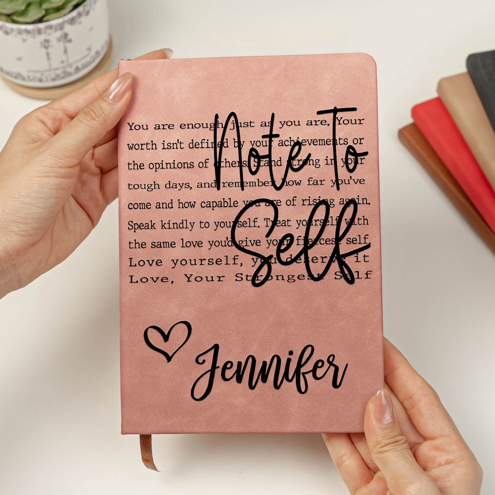 Affirmations Notebook Self-Love Journal Silly Mental Health Gifts For Her - Personalized Leather Journal