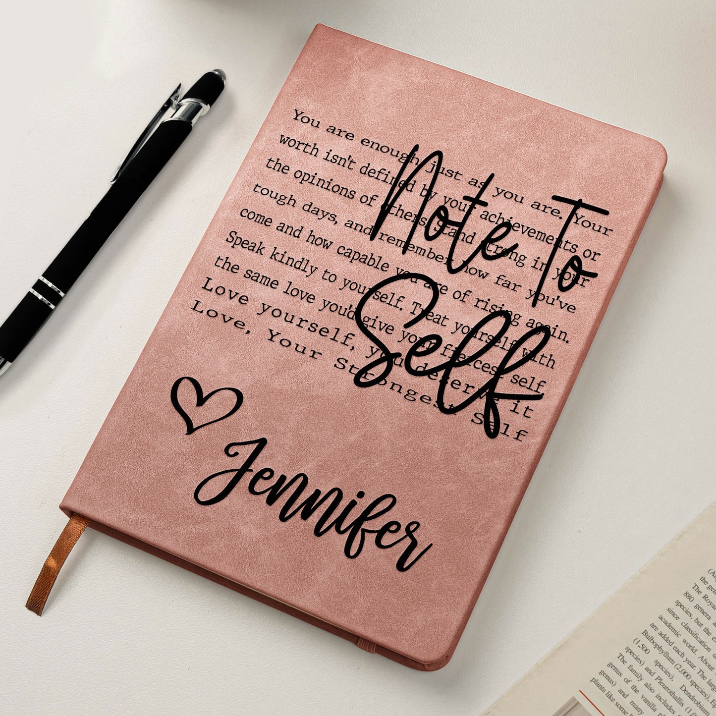 Affirmations Notebook Self-Love Journal Silly Mental Health Gifts For Her - Personalized Leather Journal