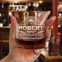 Aged To Perfection Birthday Gift - Personalized Whiskey Glass