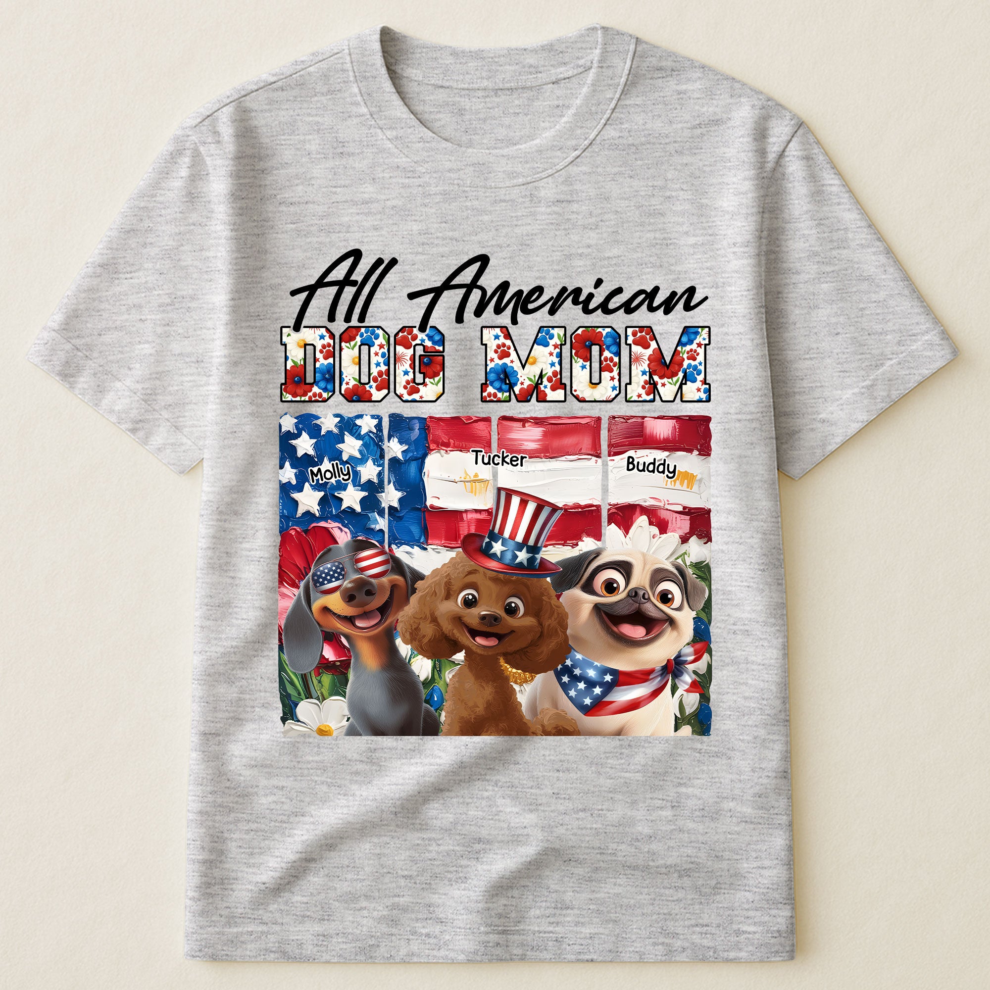 All American Dog Mom- Personalized Shirt