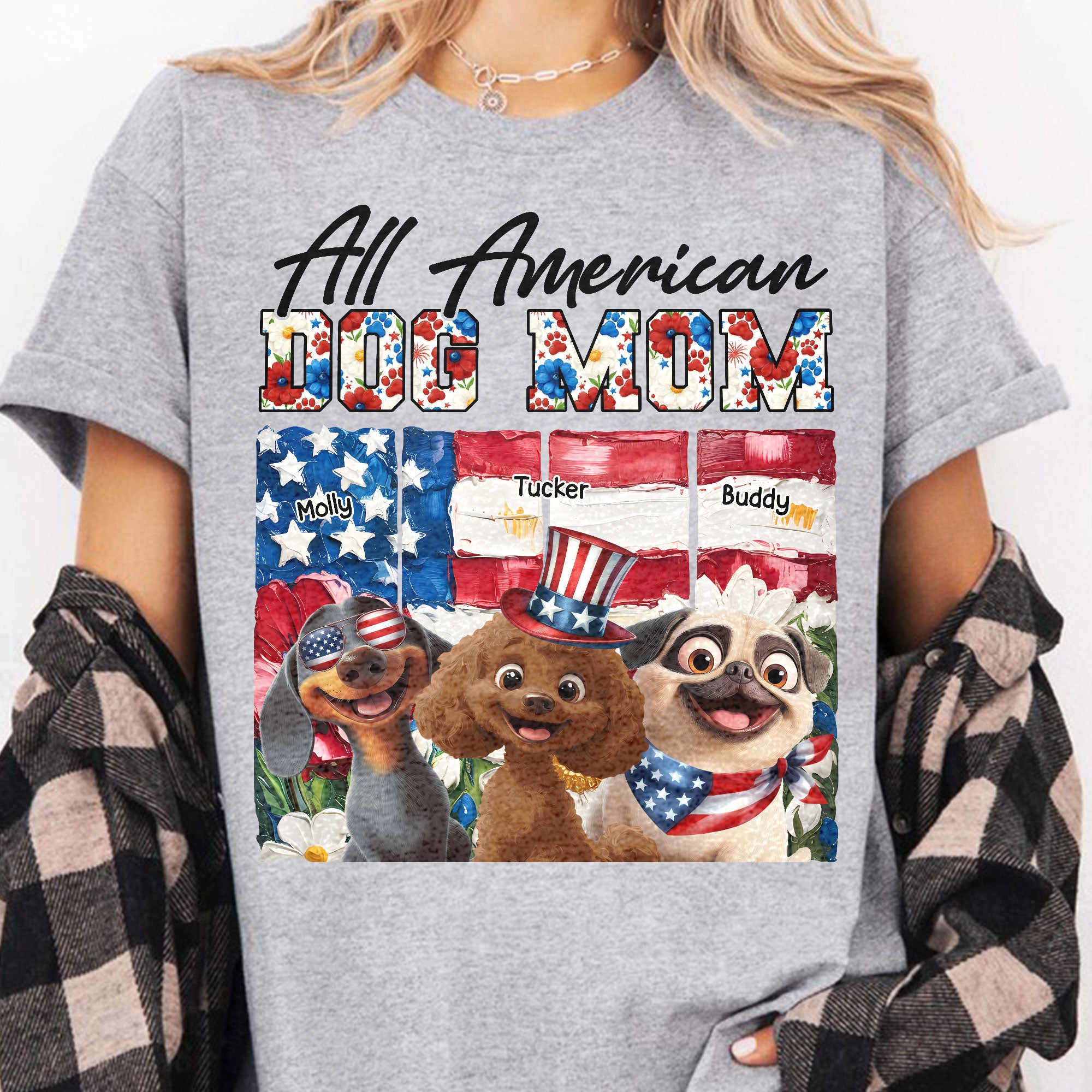 All American Dog Mom- Personalized Shirt