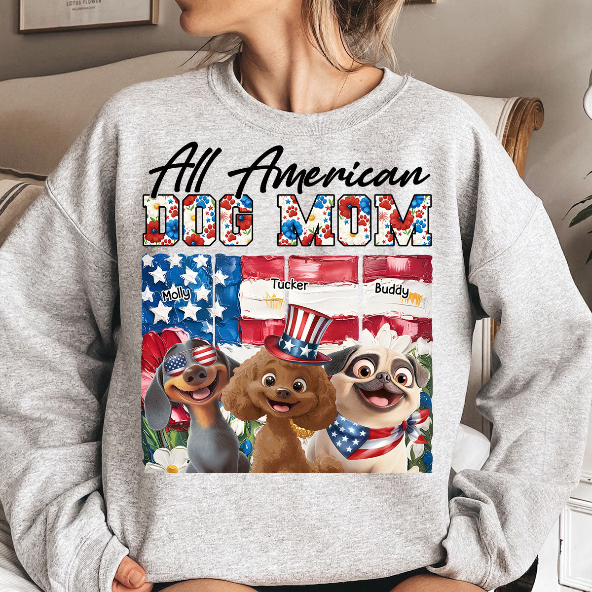 All American Dog Mom- Personalized Shirt