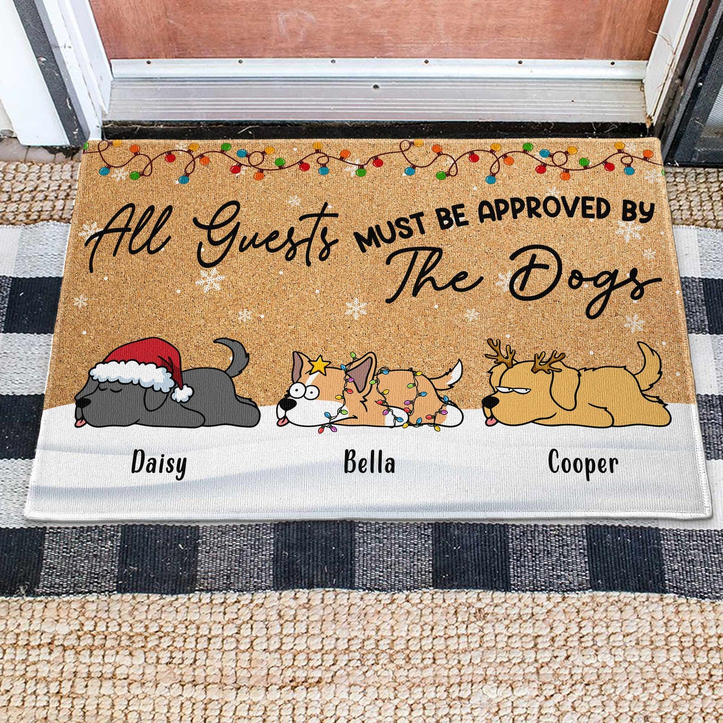 All Guests Must Be Approved By The Dogs - Personalized Doormat