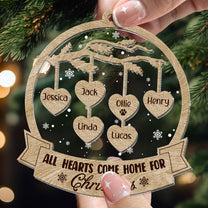 All Hearts Come Home For Christmas - Personalized Wood And Acrylic Ornament