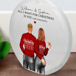 All I Want For Christmas Is You And Your B#tt - Personalized Round Flat Bottle Light