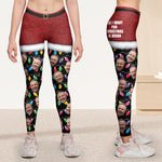 All I Want For Christmas Silly Xmas Leds Custom Face - Personalized Photo Leggings