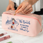 All My Cruise Crap - Personalized Leather Makeup Bag