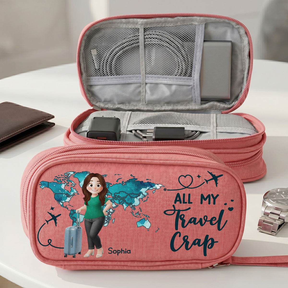 All My Travel Crap - Personalized Cable Bag