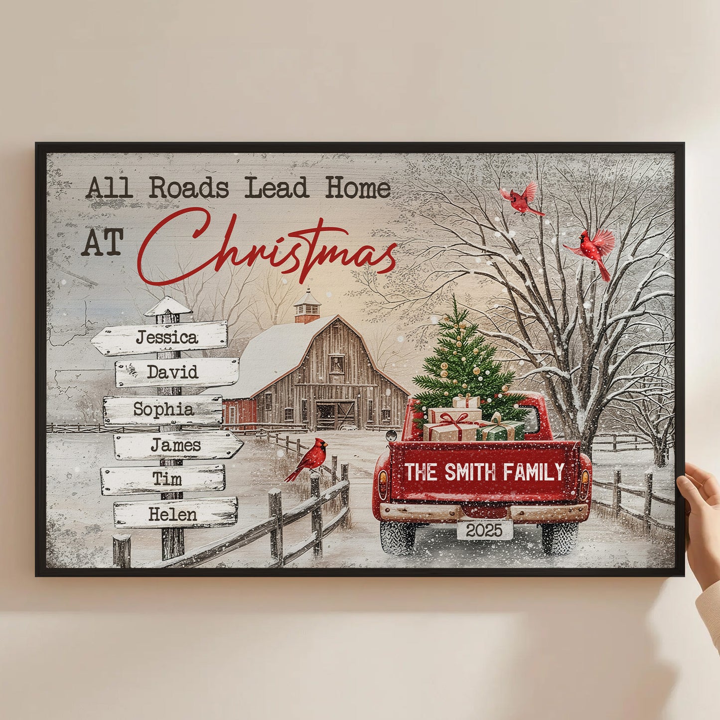 All Roads Lead Home At Christmas - Personalized Poster/Canvas