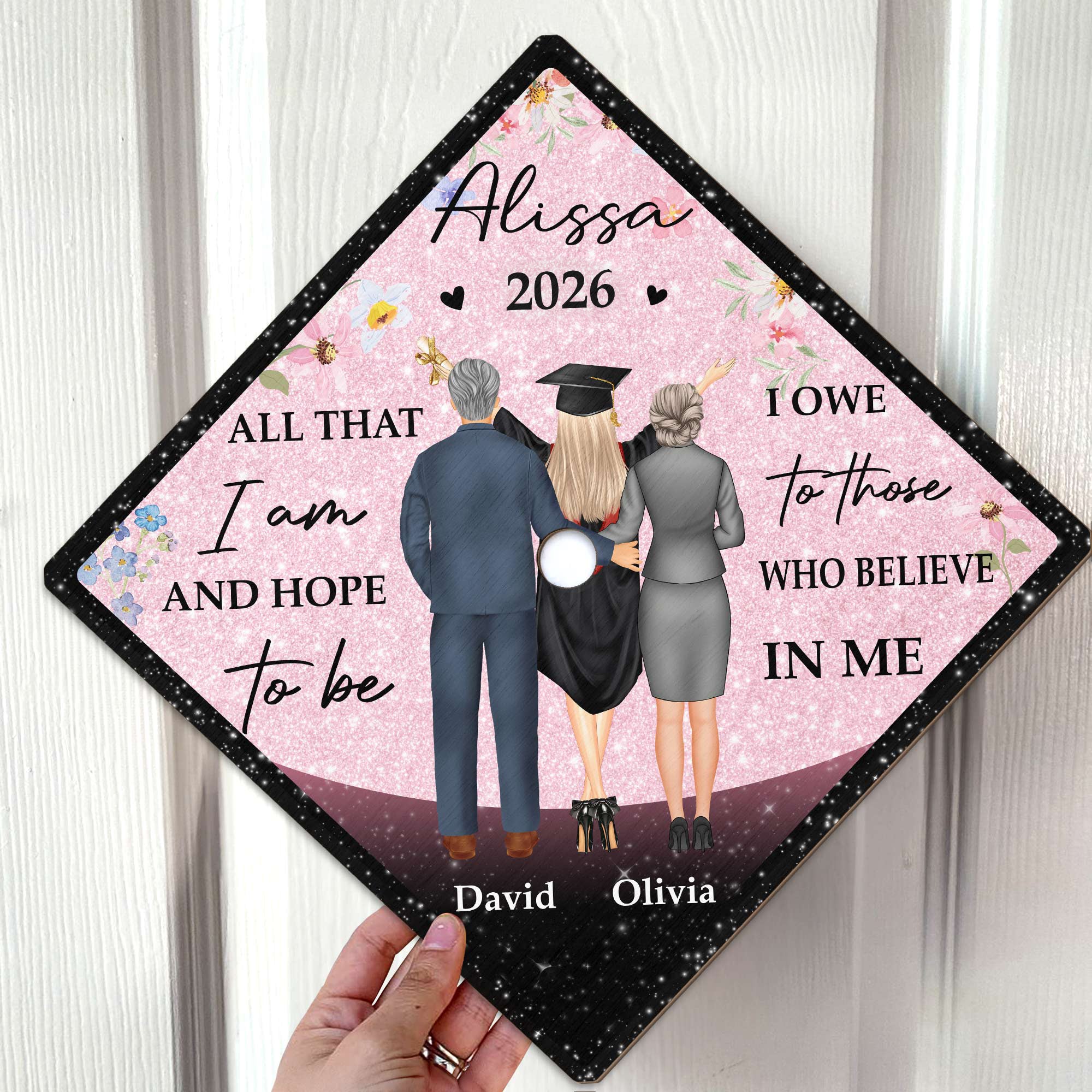 Hope Tree Topper All That I Am And Hope To Be - Personalized Graduation Cap Topper ...