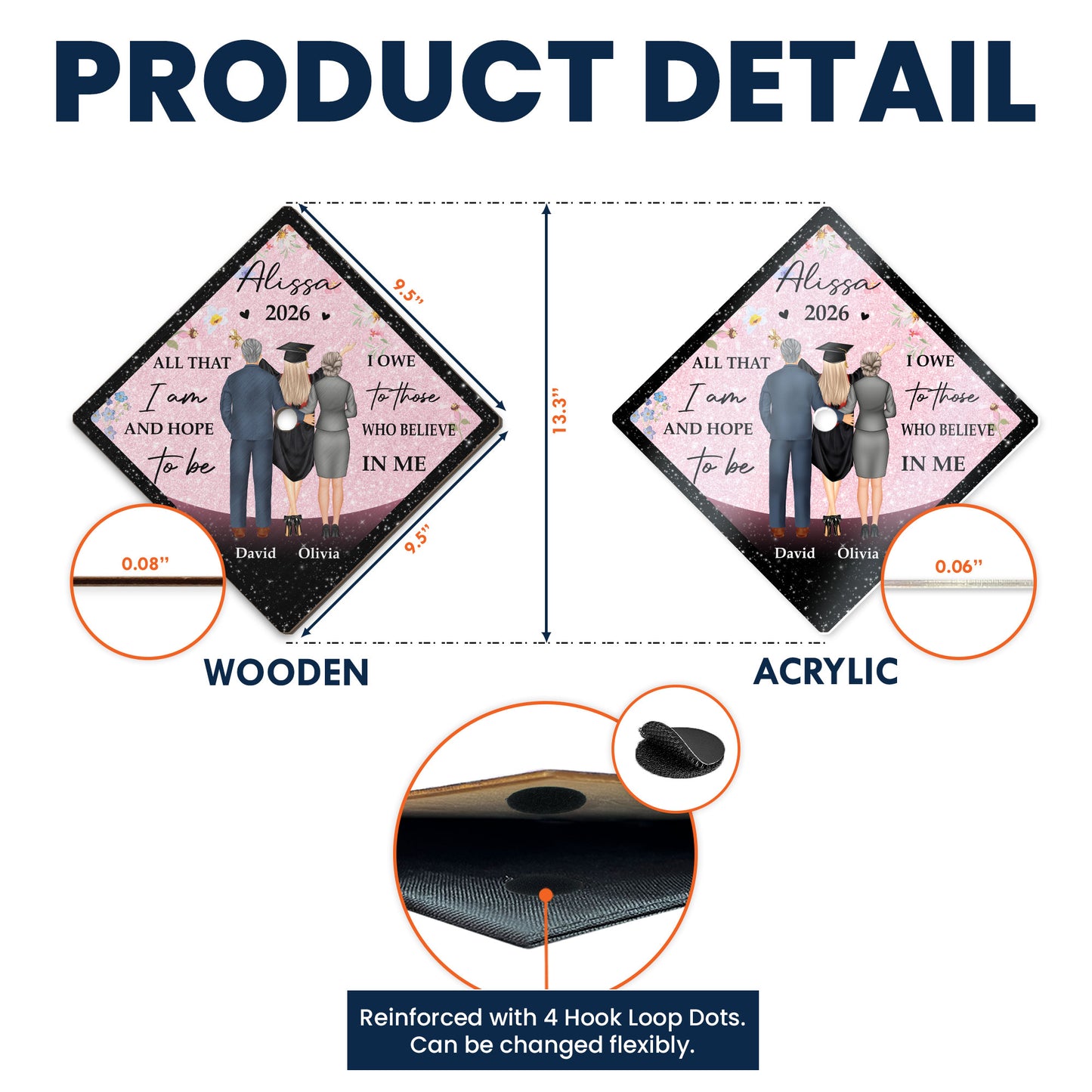 All That I Am And Hope To Be - Personalized Graduation Cap Topper