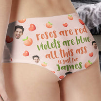 All This Ass Is Just For Him - Personalized Photo Women's Low-Waisted Brief