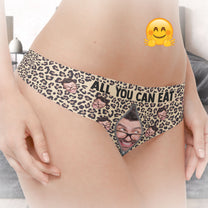 All You Can Eat Naughty For Wife, Girlfriend - Personalized Photo Women's Low-Waisted Brief