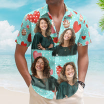 All You Need Is Love With Cupcake And Flowers - Custom Photo Hawaiian Shirts