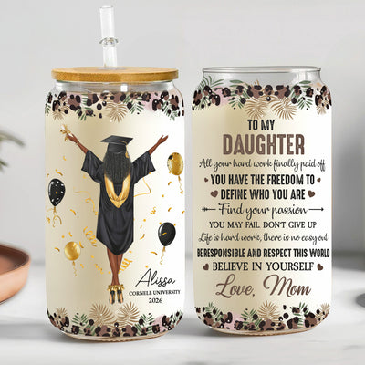 All Your Hard Work Finally Paid Off - Graduation Gift - Personalized Clear Glass Cup