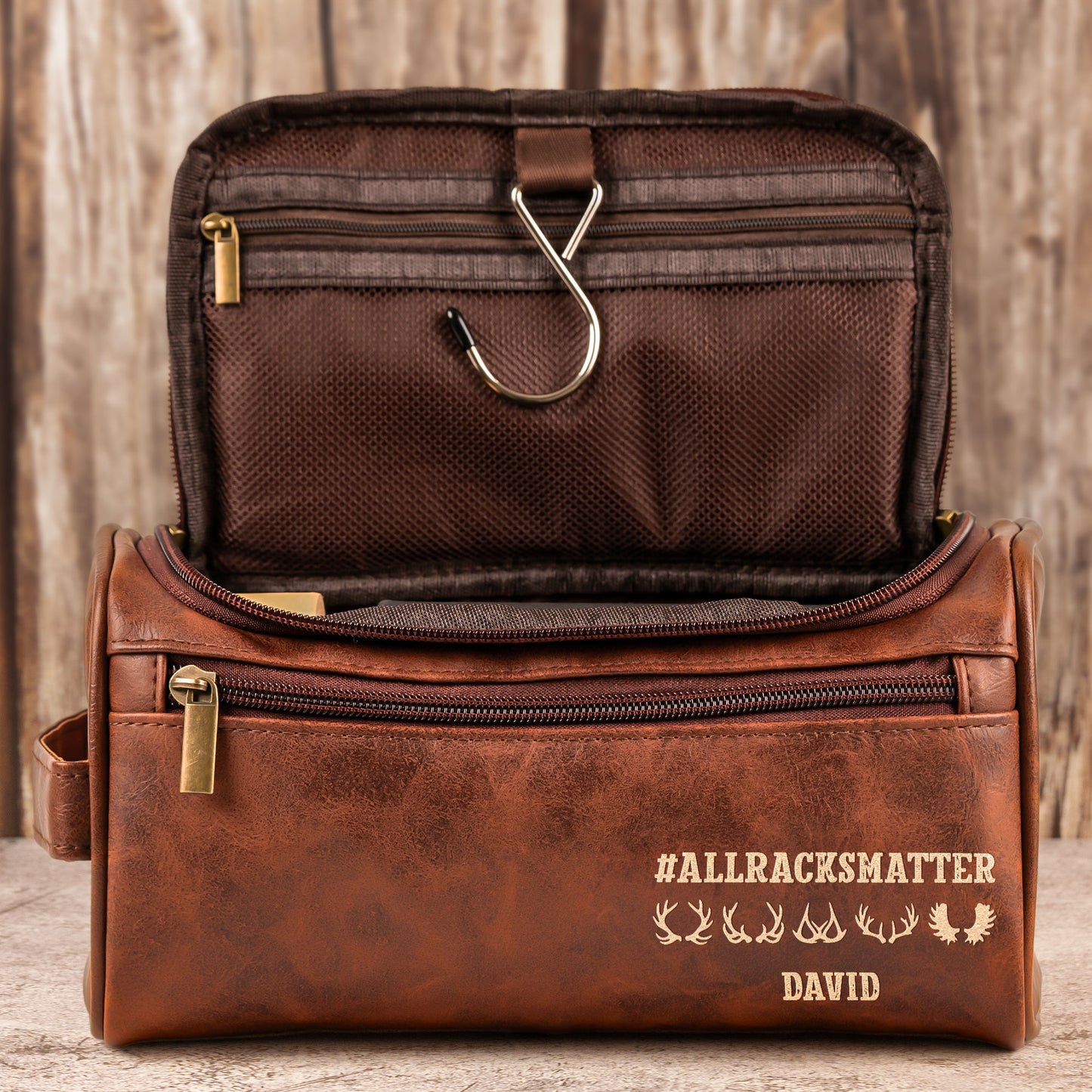 #AllRacksMatter - Personalized Leather Toiletry Bag