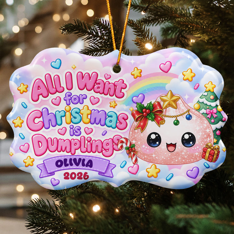All-I-Want-For-Christmas-Is-Cute-Dumplings-Gift-For-Squishy-Hunter-Personalized-Ornament-1