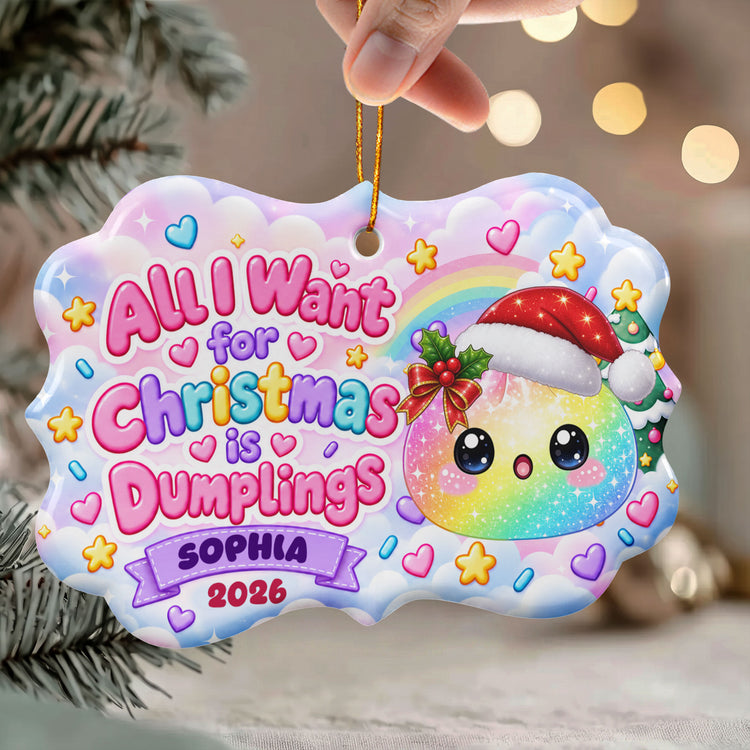All-I-Want-For-Christmas-Is-Cute-Dumplings-Gift-For-Squishy-Hunter-Personalized-Ornament-3