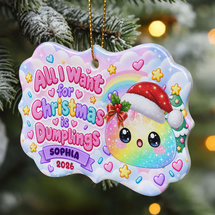 All-I-Want-For-Christmas-Is-Cute-Dumplings-Gift-For-Squishy-Hunter-Personalized-Ornament-4