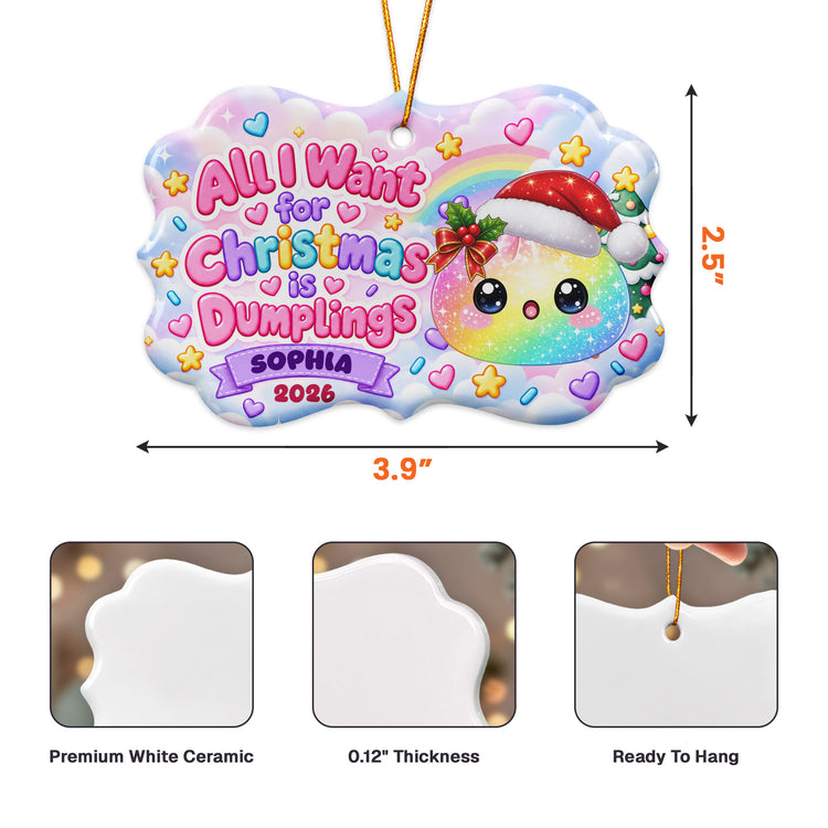 All-I-Want-For-Christmas-Is-Cute-Dumplings-Gift-For-Squishy-Hunter-Personalized-Ornament-5