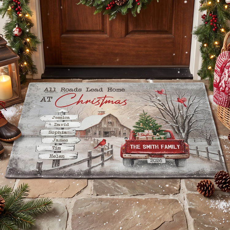 All-Roads-Lead-Home-At-Christmas-Custom-Family-Name-Personalized-Doormat-3