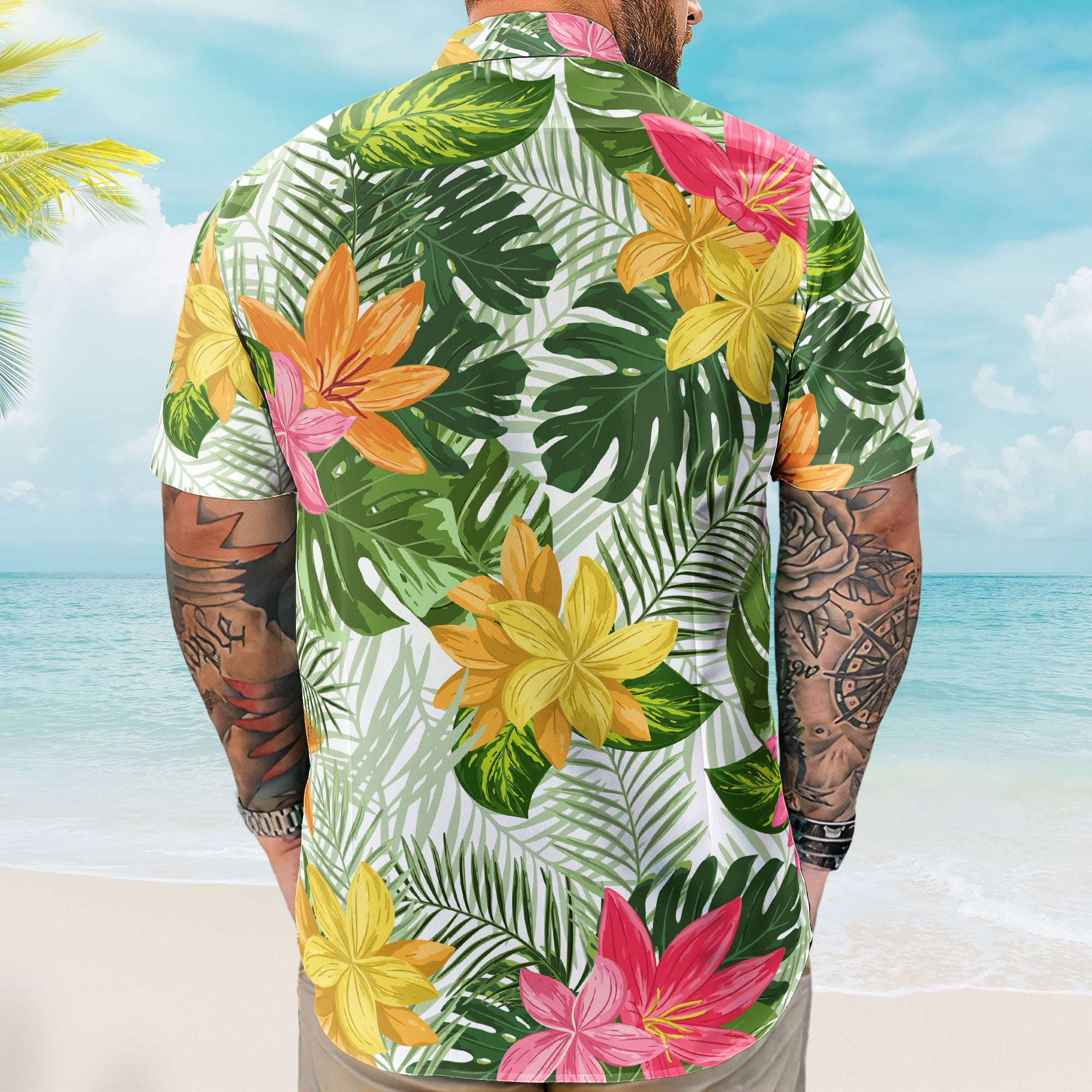 Aloha Funny Abs With Tropical Flowers - Custom Hawaiian Shirts