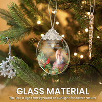 Although You Cannot See Me I'm Always With You - Personalized Glass Photo Ornament With Silver Cap