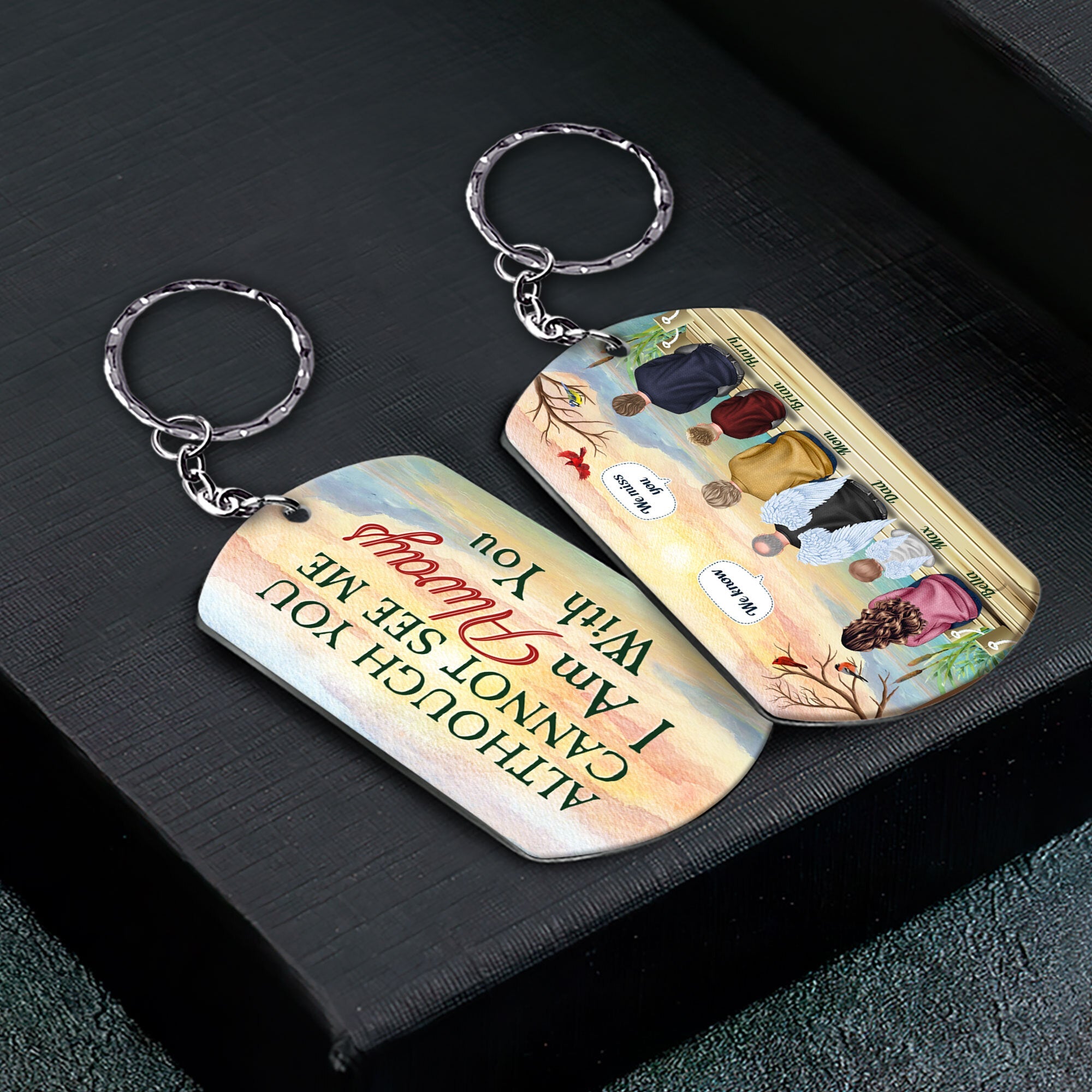 Although You Cannot See Me Personalized Keychain Macorner
