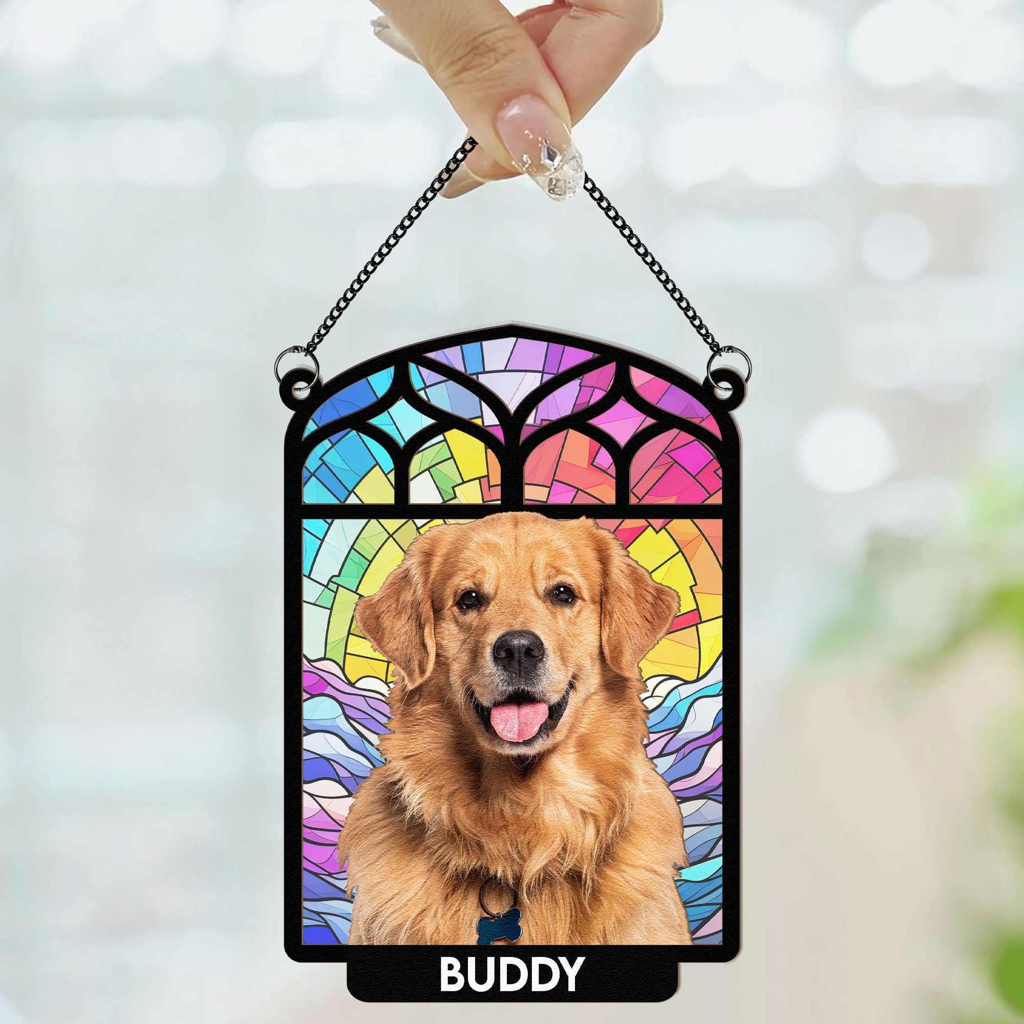 Always Be In Our Hearts - Personalized Window Hanging Suncatcher Ornament