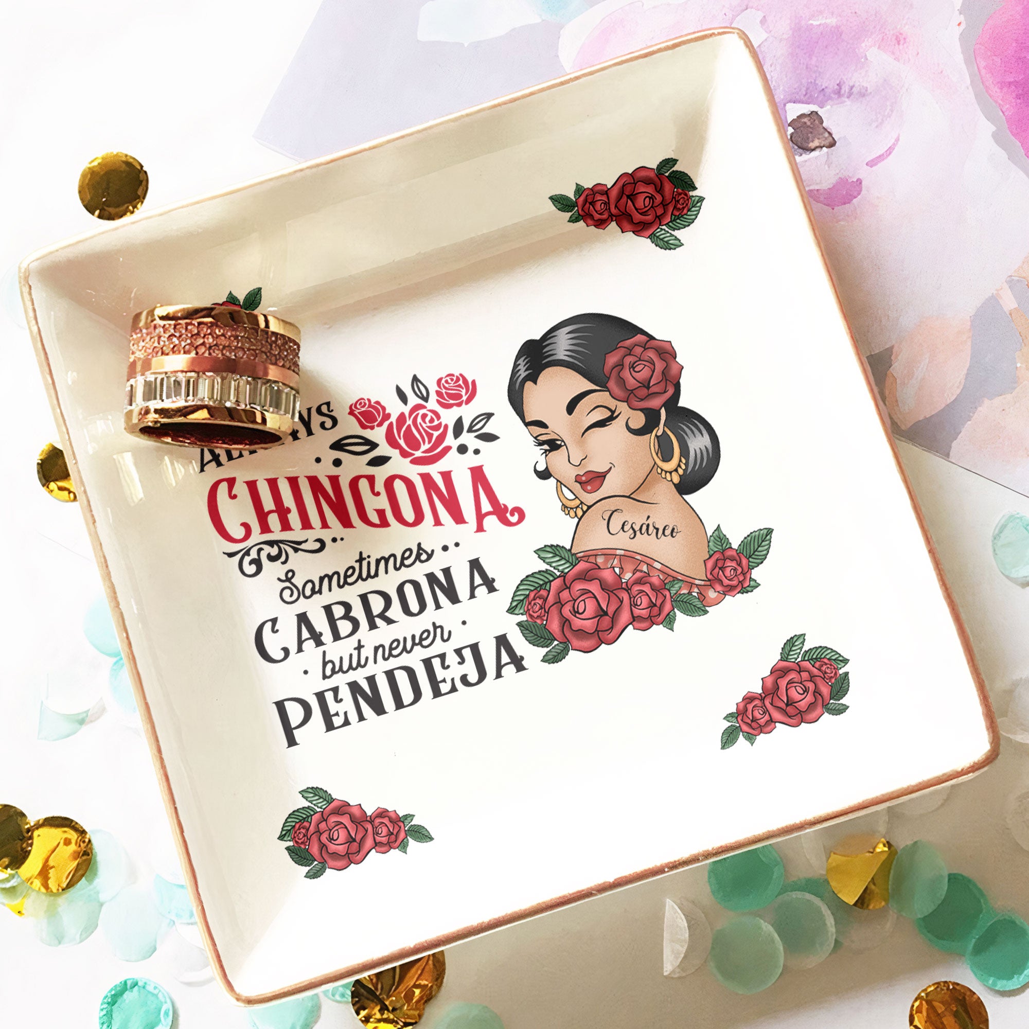 Always Chingona - Personalized Jewelry Dish