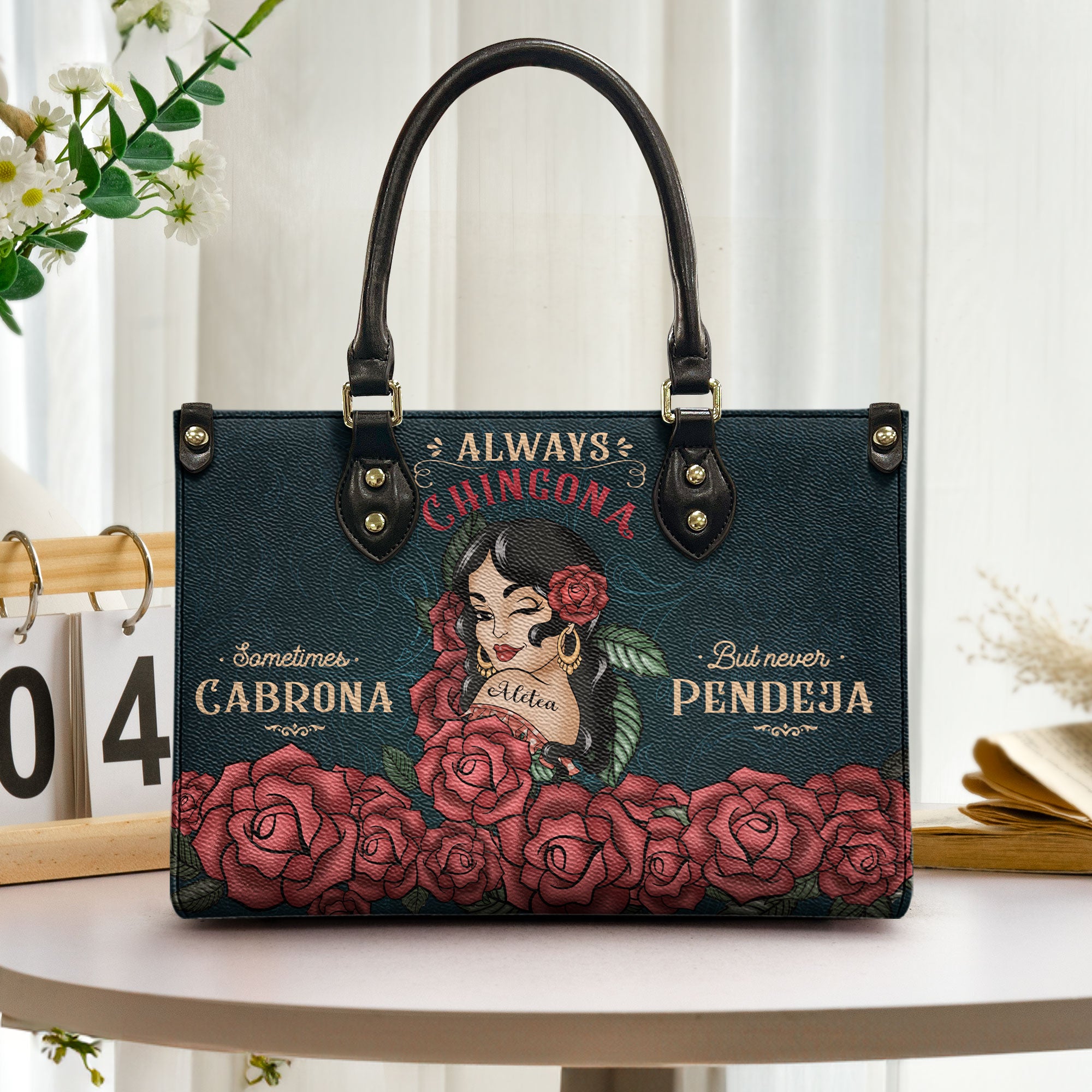 Always Chigona - Personalized Leather Bag - Hispanic Month Gift For Hispanic - Vintage Girl